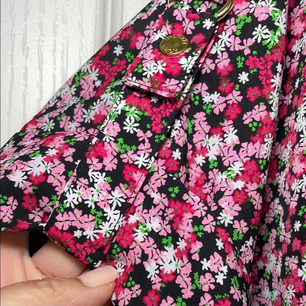 Michael by Michael Kors floral blouse sz L - Picture 4 of 5